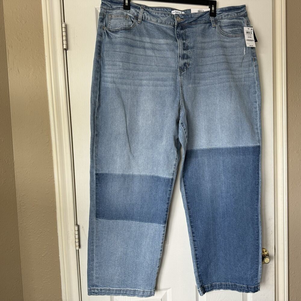 And Now This Jeans Womens NEW Plus Sz 24W Blue Stretch Straight Leg High Rise